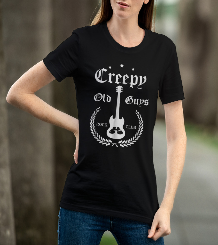 Creepy Old Guys Rock Club Guitar Stars Laurel T-Shirt