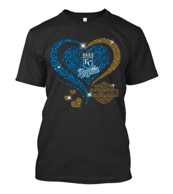 Kansas City Royals Harley Davidson Heart T-Shirt