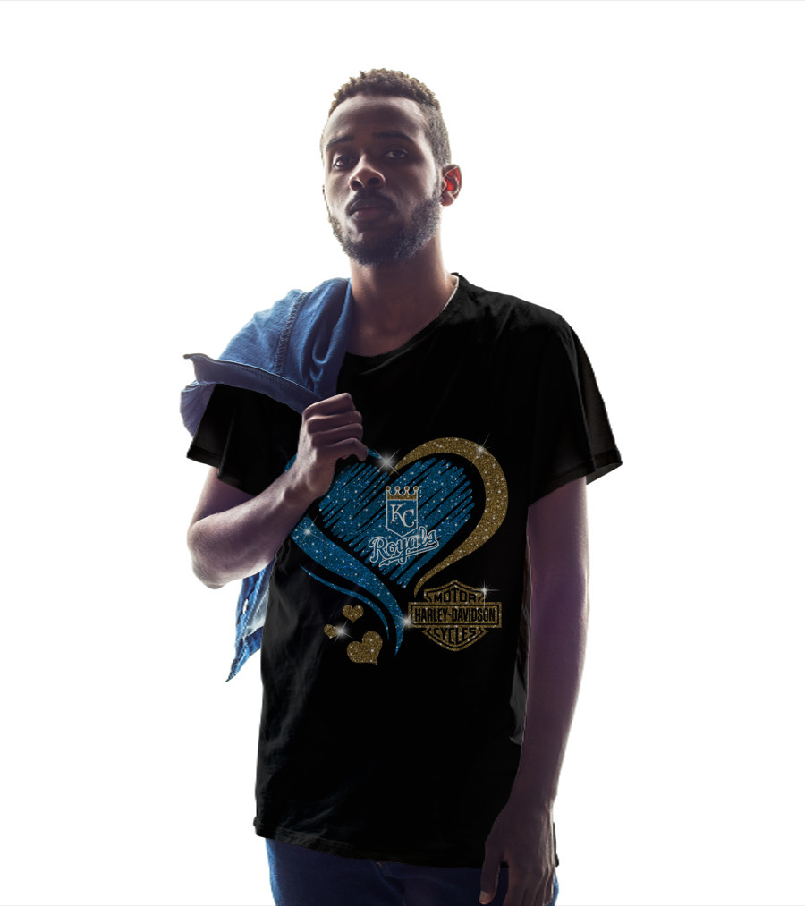 Kansas City Royals Harley Davidson Heart T-Shirt