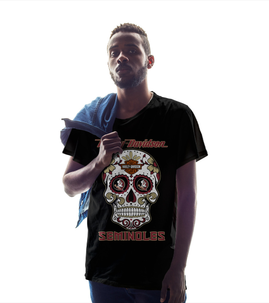 Harley Davidson Florida State Seminoles Sugar Skull T-Shirt