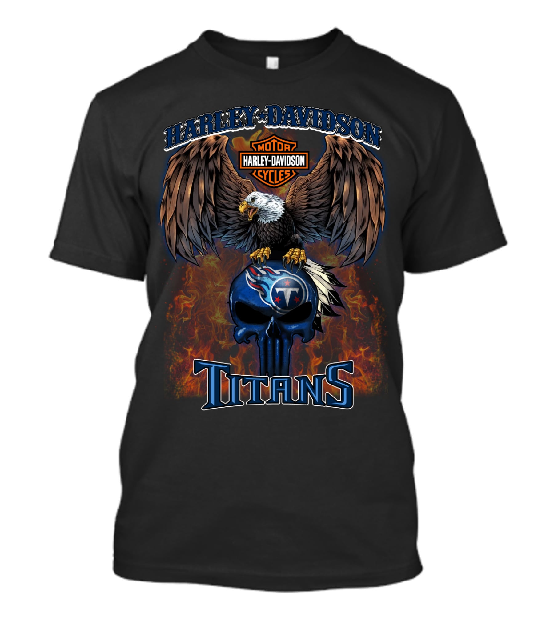 Harley Davidson Motor Cycles Titans Eagle Hd T5M1 Tennessee Titans T-Shirt