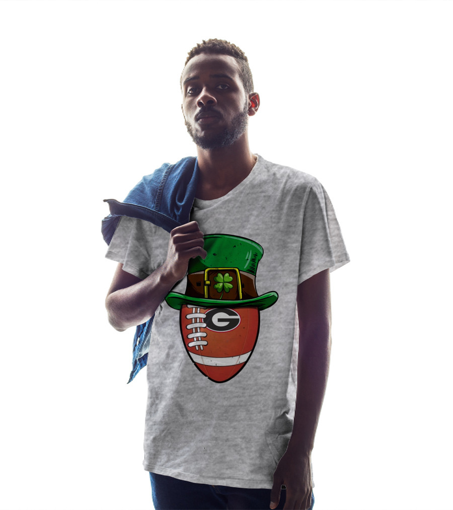 Georgia Bulldogs Football St Patrick's Day Shamrock Hat T-Shirt