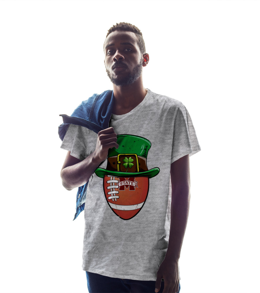 Mississippi State Bulldogs Football Leprechaun Hat Shamrock T-Shirt