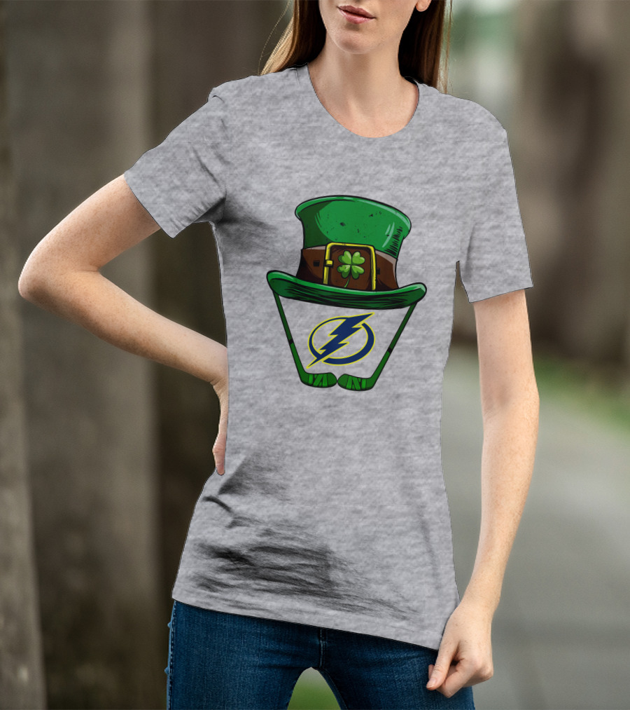 Tampa Bay Lightning St. Patrick's Day Hockey Hat T-Shirt