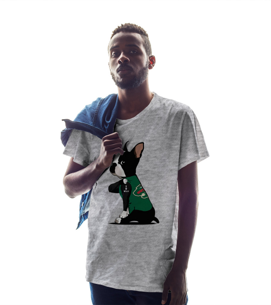 Minnesota Wild I Love Bulldog T-Shirt