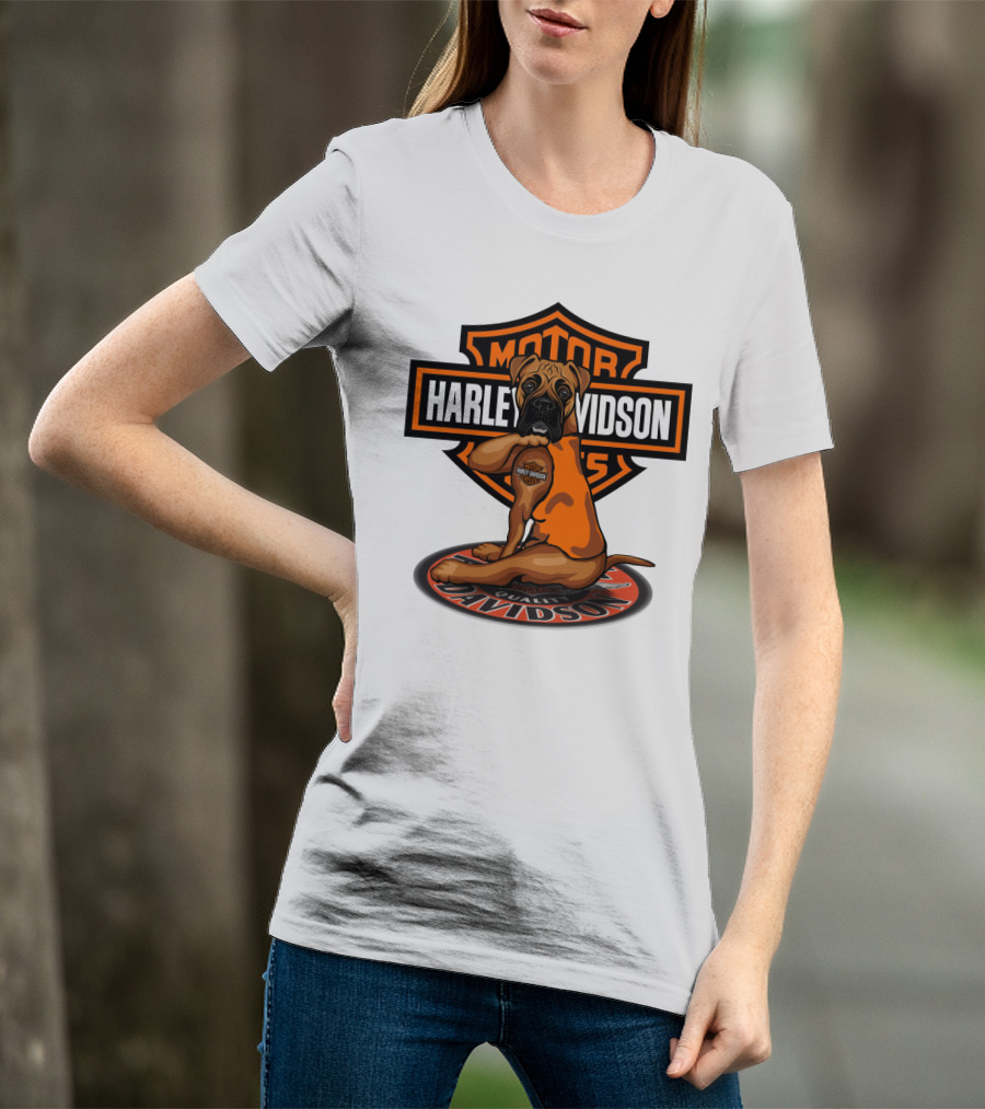 Harley Davidson Motor Cycles Boxer Dog T-Shirt