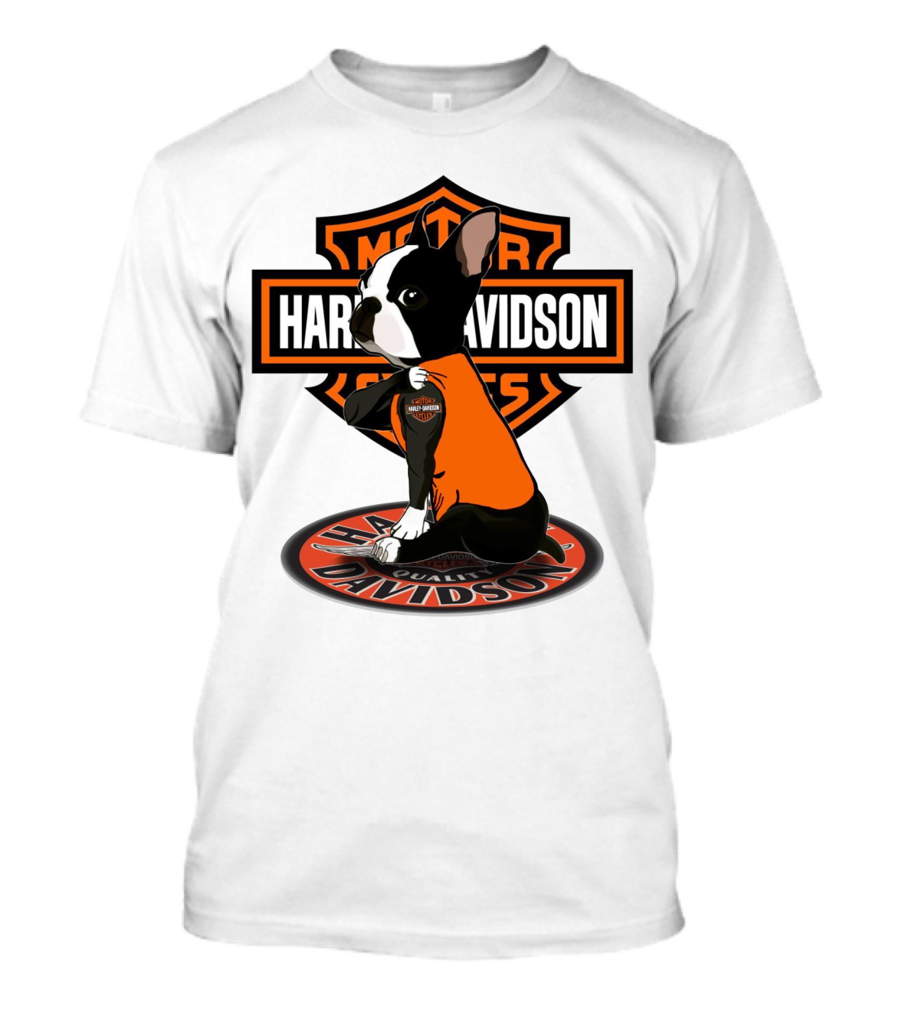 Harley Davidson Boston Terrier Motor Cycles T-Shirt