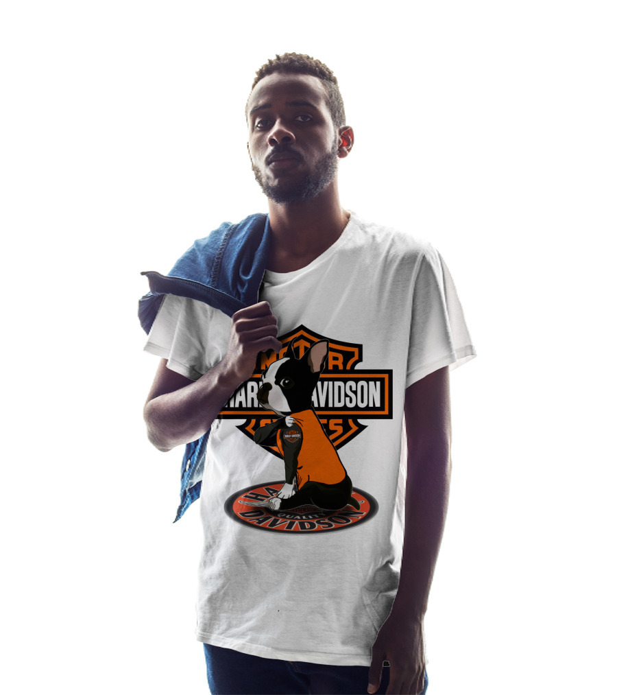 Harley Davidson Boston Terrier Motor Cycles T-Shirt