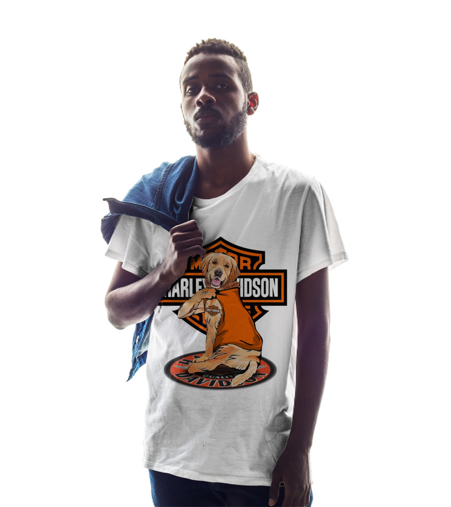 Harley Davidson Motorcycles Golden Retriever T-Shirt