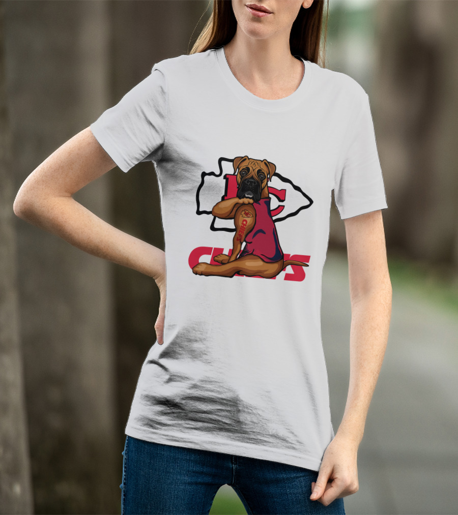 Boxer Nfl Kansas City Chiefs Dog Tattoo T-Shirt