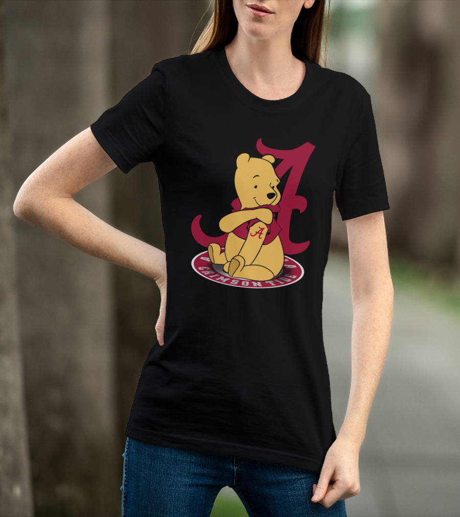 Pooh With Alabama Crimson Tide T-Shirt