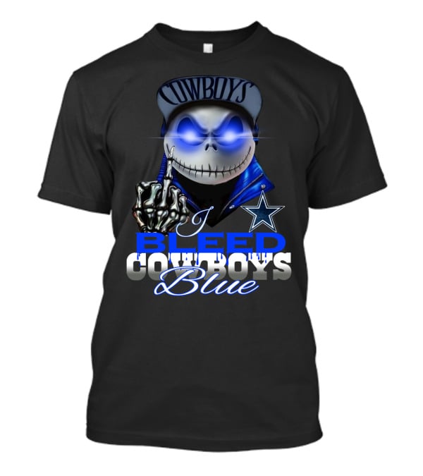 I Bleed Cowboys Blue Jack Skellington T-Shirt