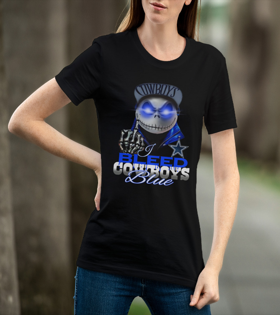 I Bleed Cowboys Blue Jack Skellington T-Shirt