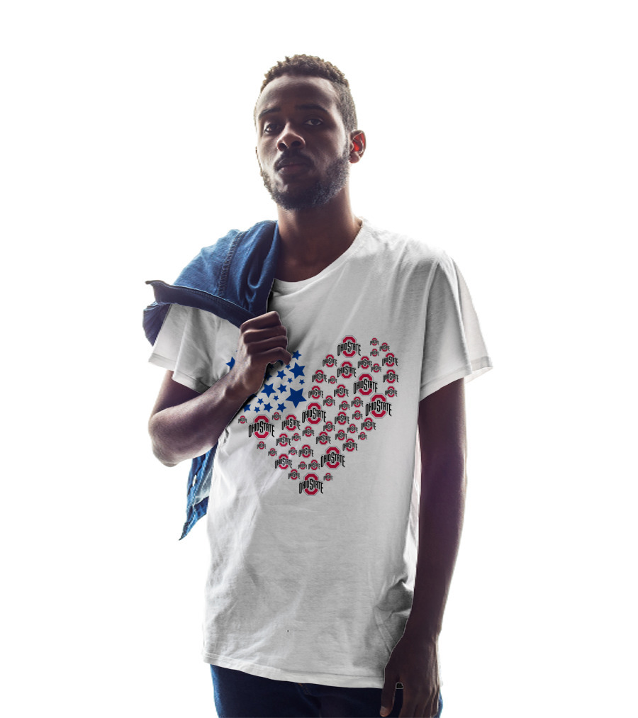 Ohio State Heart Flag T-Shirt