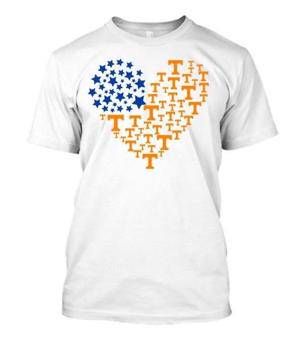 Heartflag Tennessee Volunteers Ncaa Stars T T-Shirt