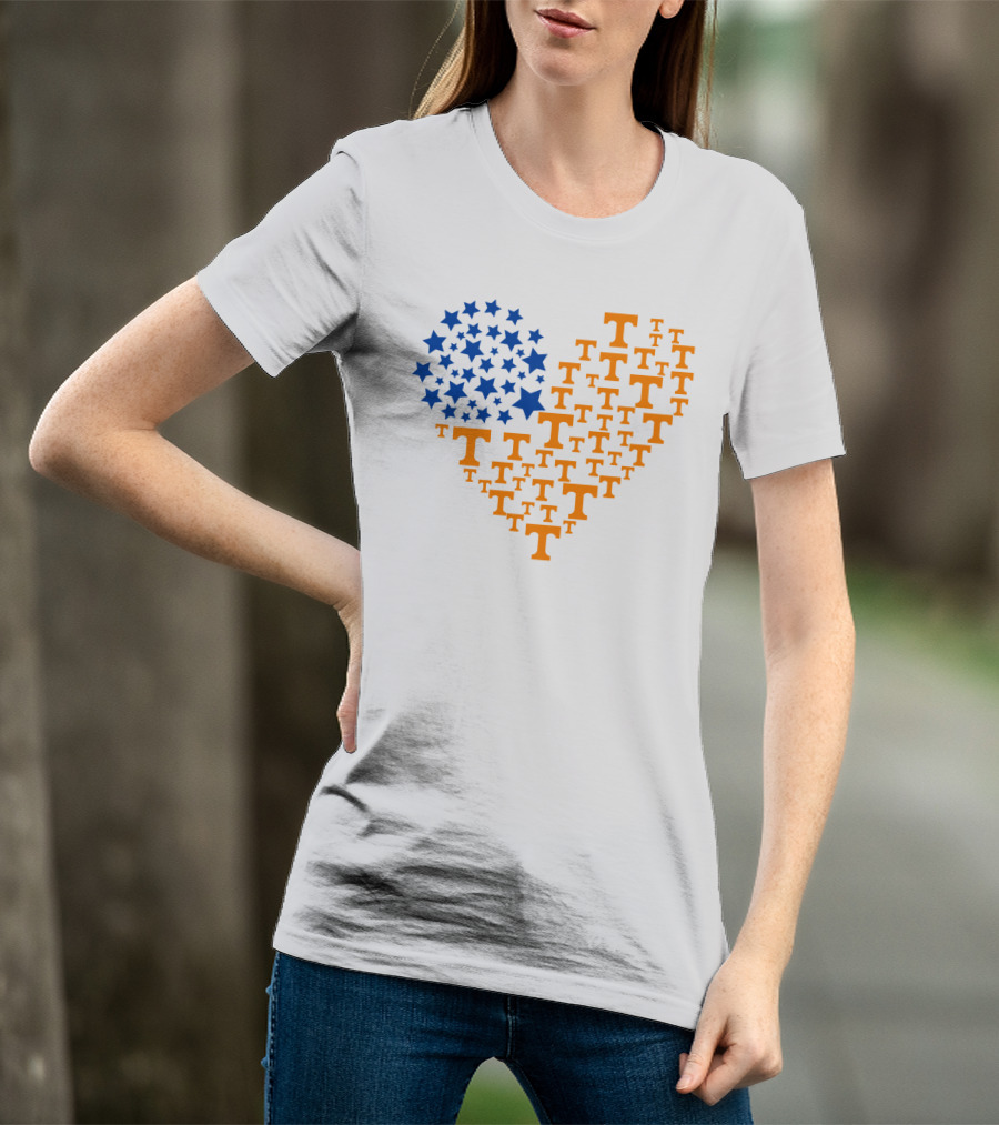 Heartflag Tennessee Volunteers Ncaa Stars T T-Shirt
