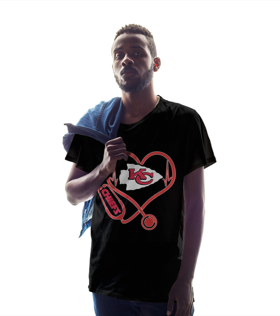 Kansas City Chiefs Heart Stethoscope Nurse Chiefs T-Shirt