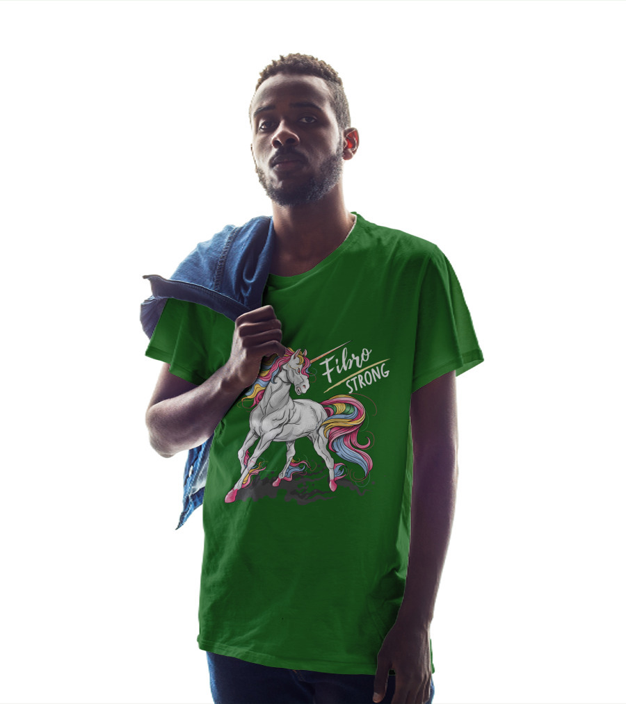 Fibro Unicorn Strong Rainbow Mane T-Shirt