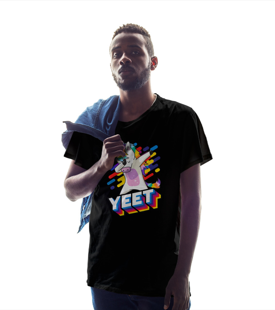 YEET Colorful Dabbing Dancing Unicorn T-Shirt