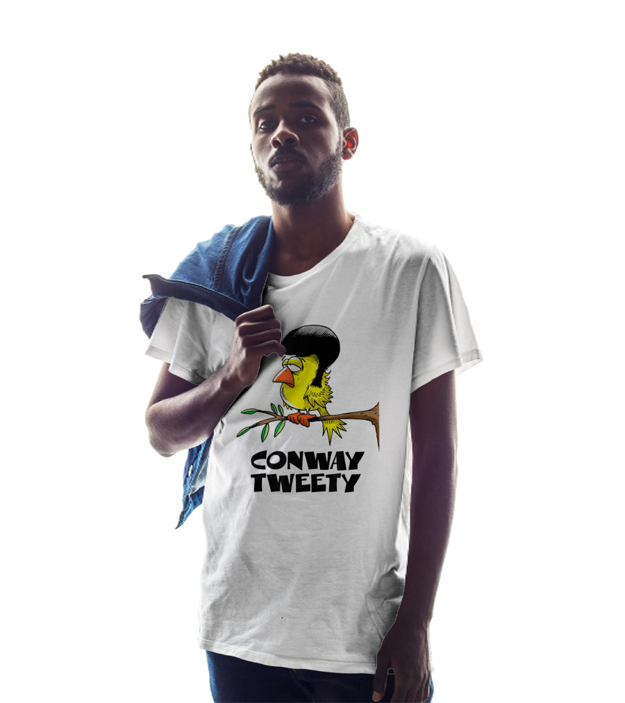 Conway Tweety Funny Cartoon Bird With Hair On Branch T-Shirt
