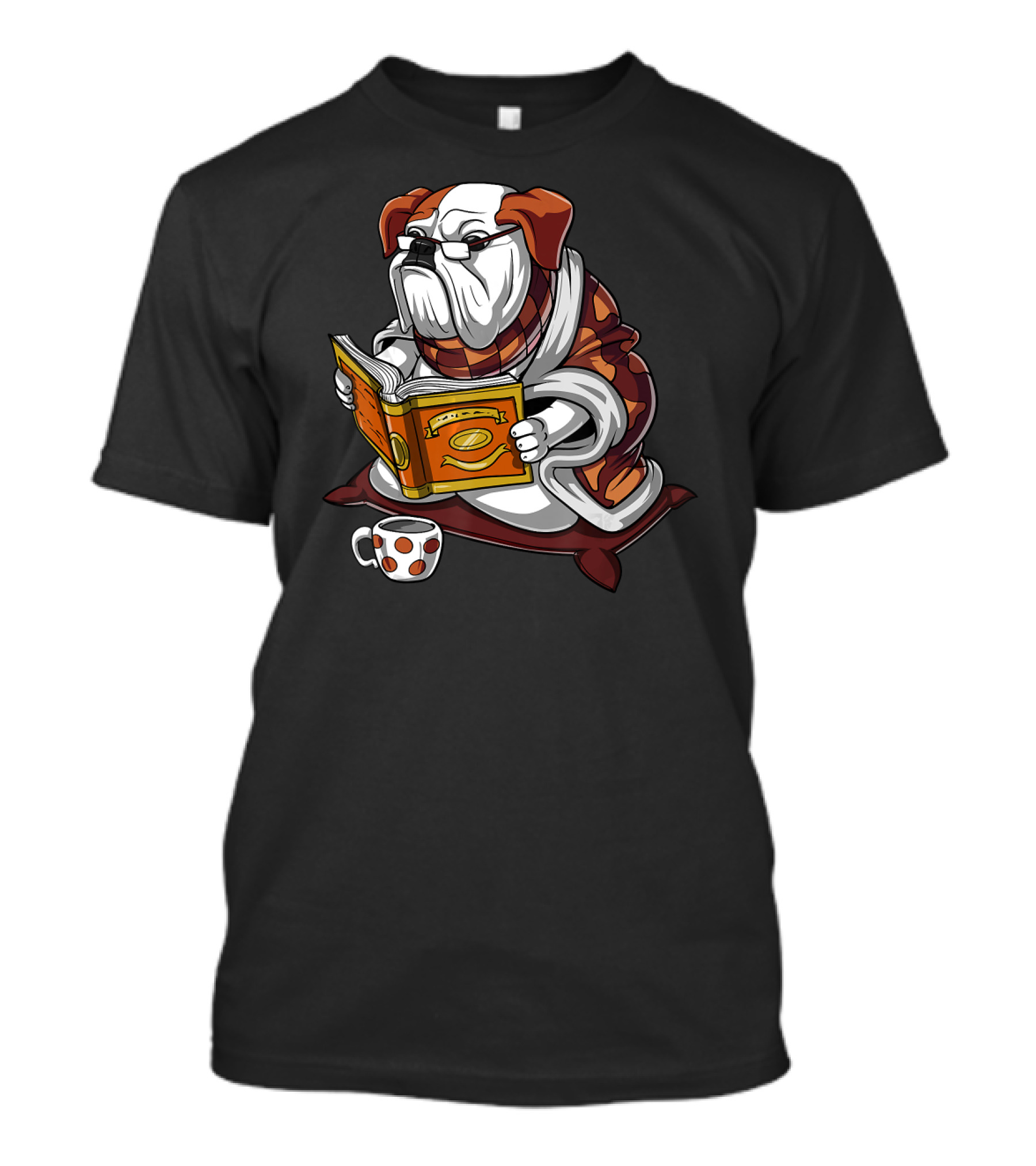 English Bulldog Reading Book Nerd T-Shirt