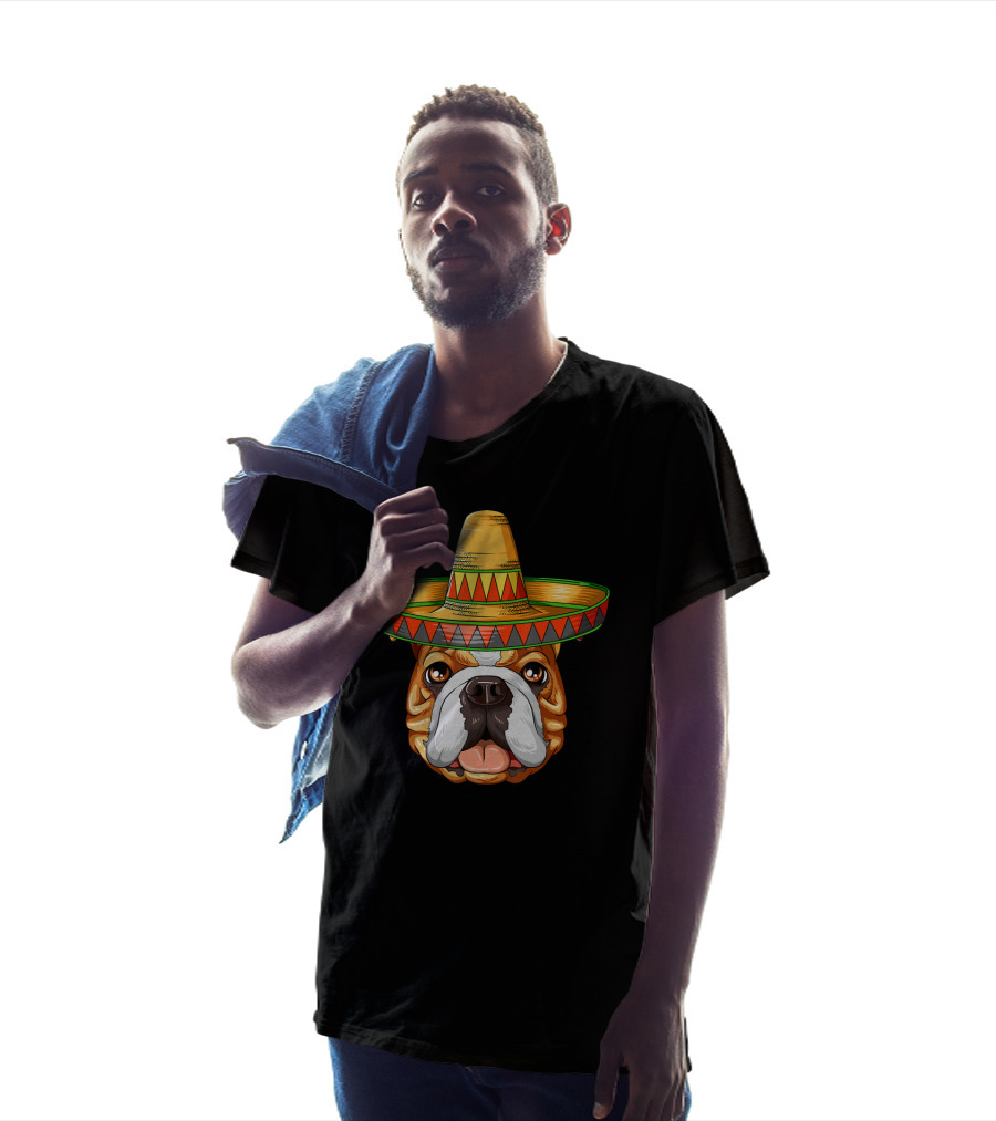 English Bulldog Sombrero Cinco De Mayo Mexican T-Shirt