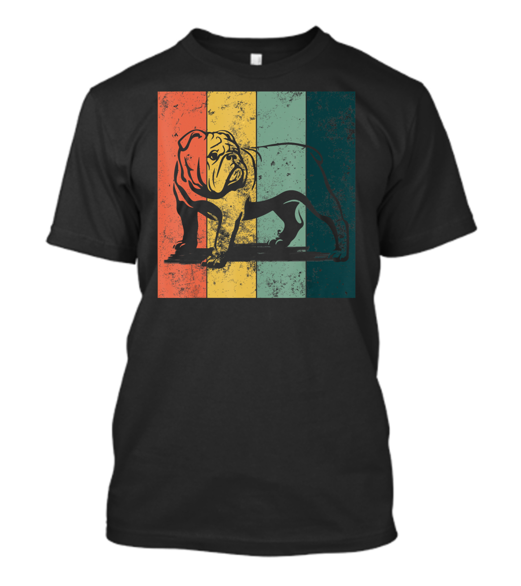English Bulldog Vintage Stripe T-Shirt