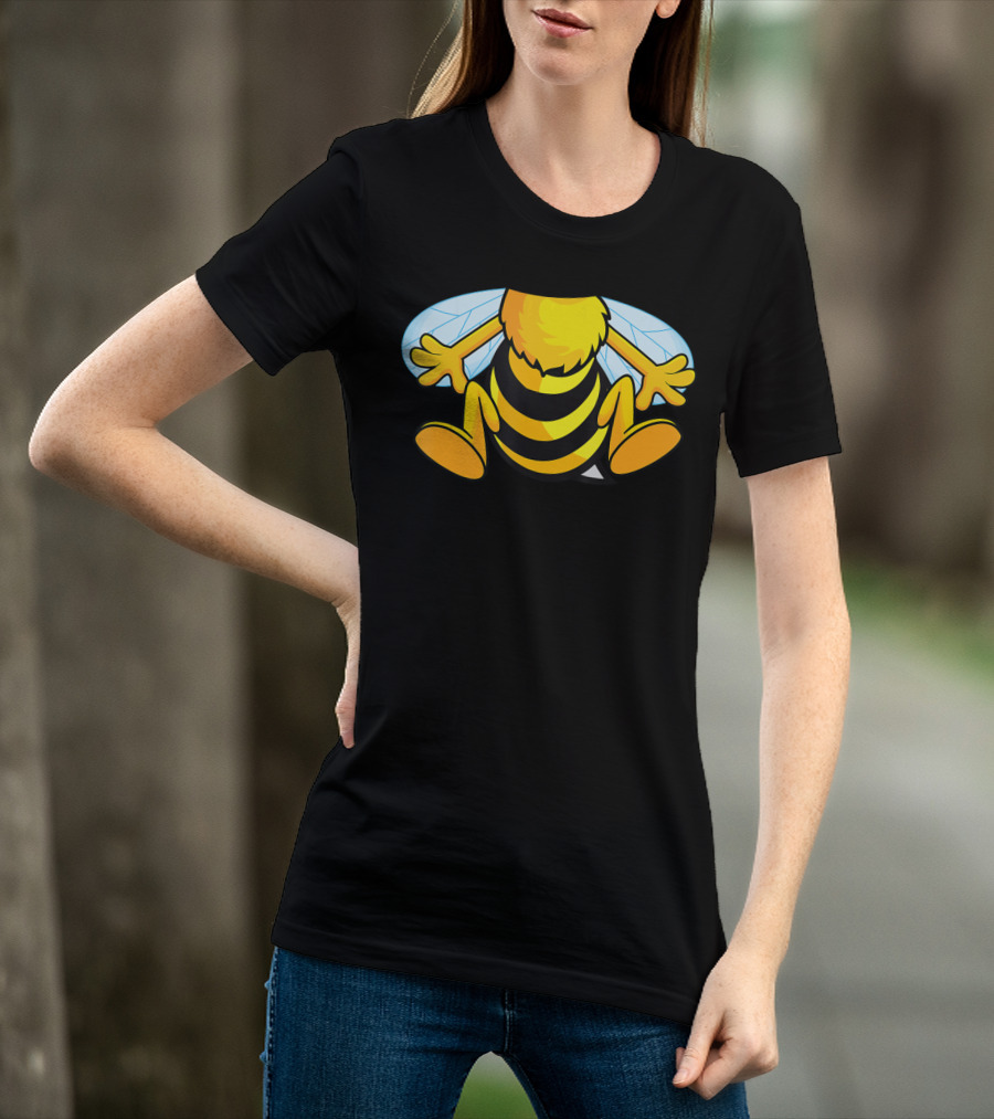 Funny Bee Costume Easy Honeybee Hall Buzzing Bumblebee Stripes T-Shirt