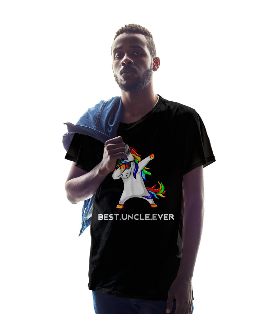 Best Uncle Ever Rainbow Dabbing Unicorn T-Shirt