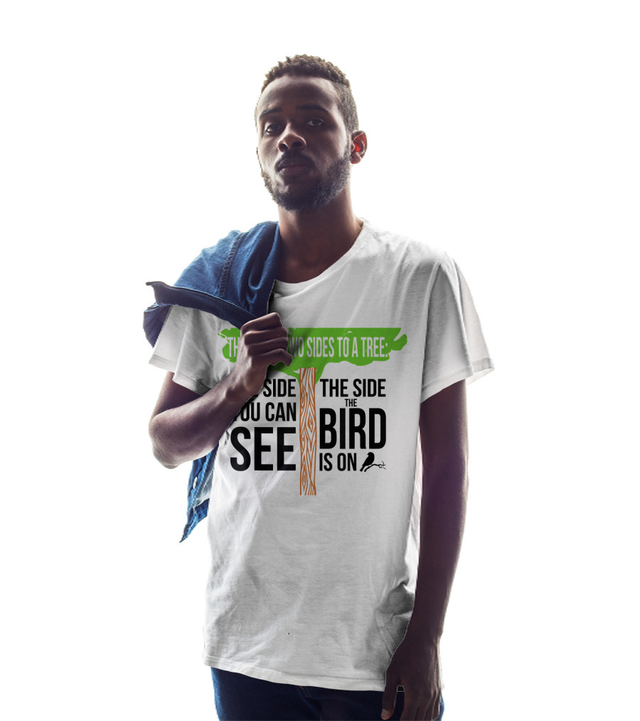 There Are Two Sides To A Tree Funny Birding Bird Ing Hobby Two T-Shirt