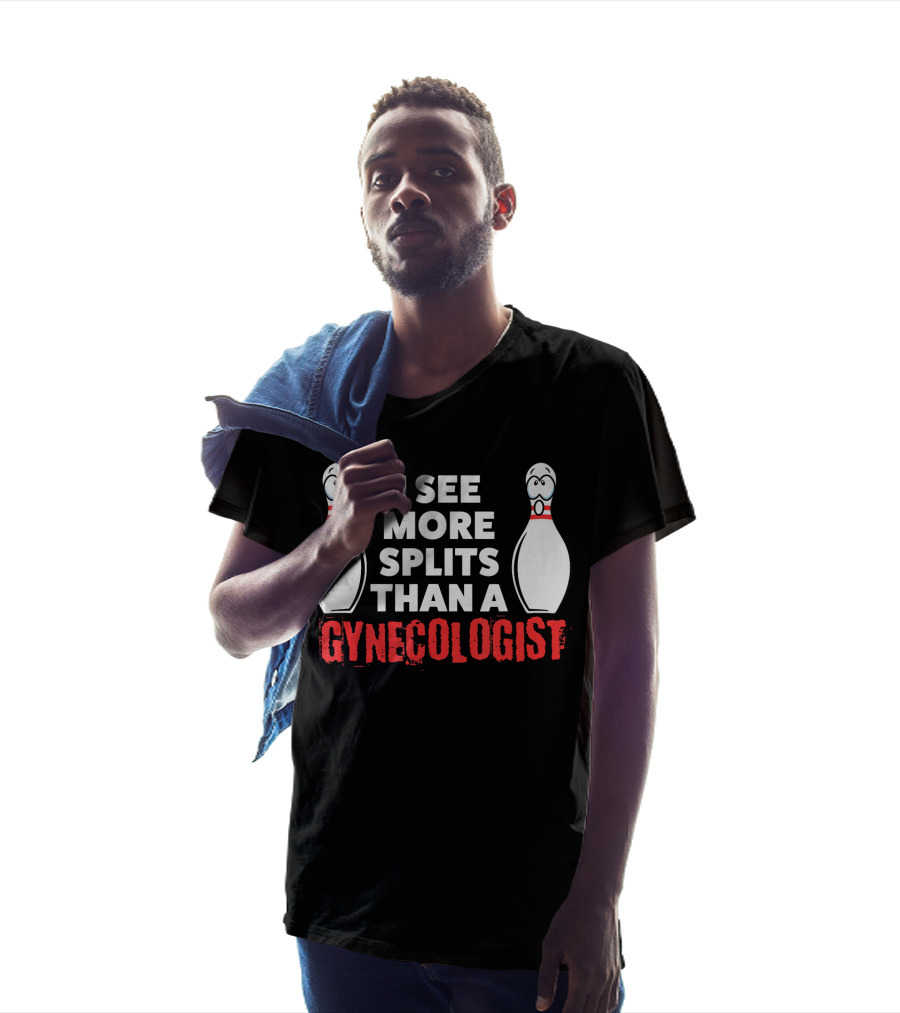 I See More Splits Than A Gynecologist Funny Bowling Husband Adults T-Shirt
