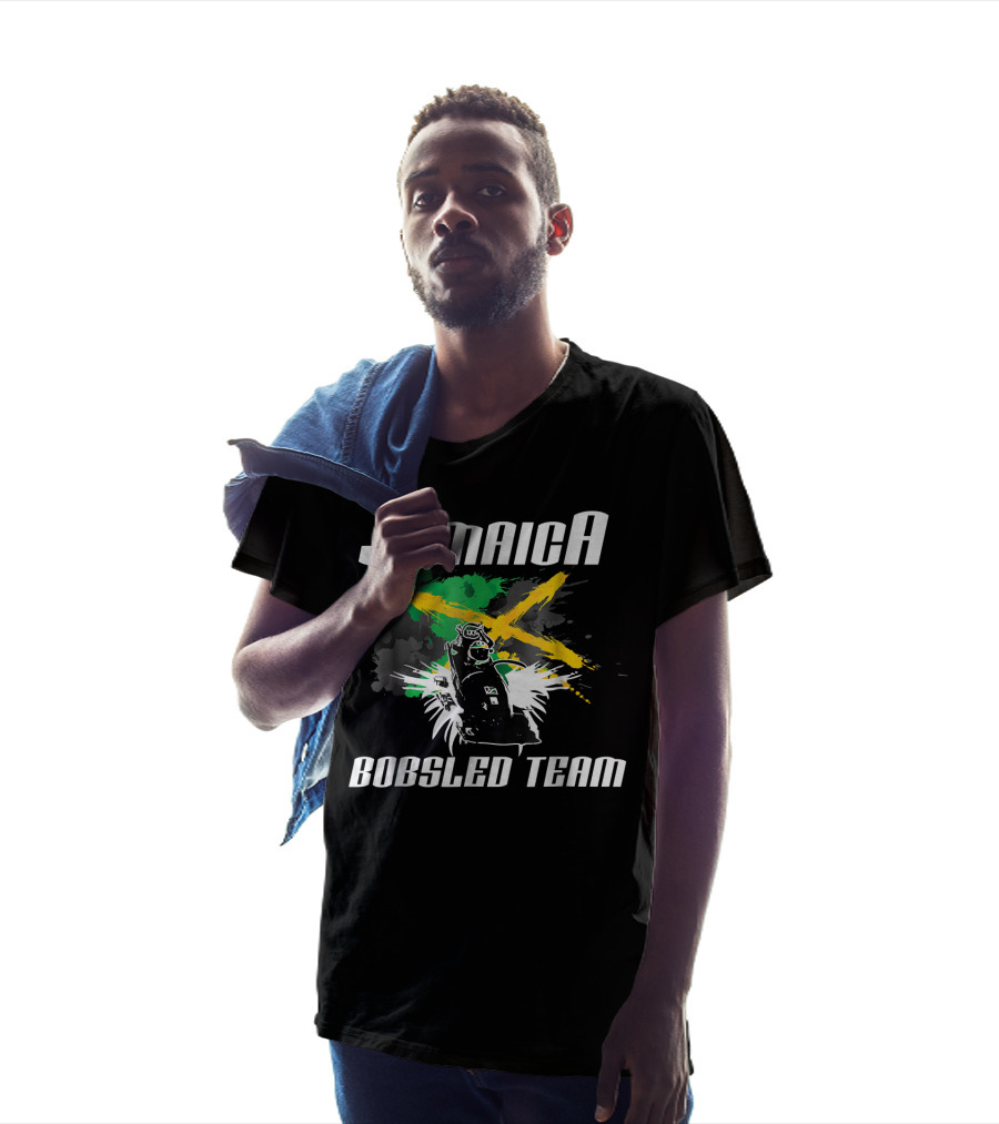 Jamaica Bobsled Team With Jamaican Flag Elements T-Shirt