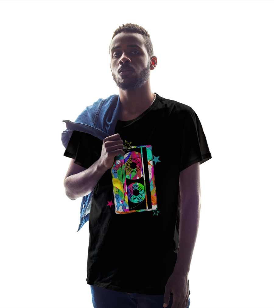 Colorful Cassette Tape Costume Vintage Music Stars T-Shirt