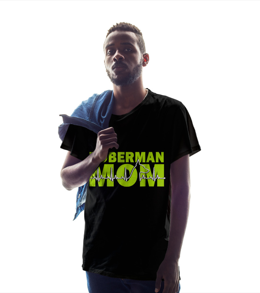DOBERMAN MOM Heartbeat Dog T-Shirt