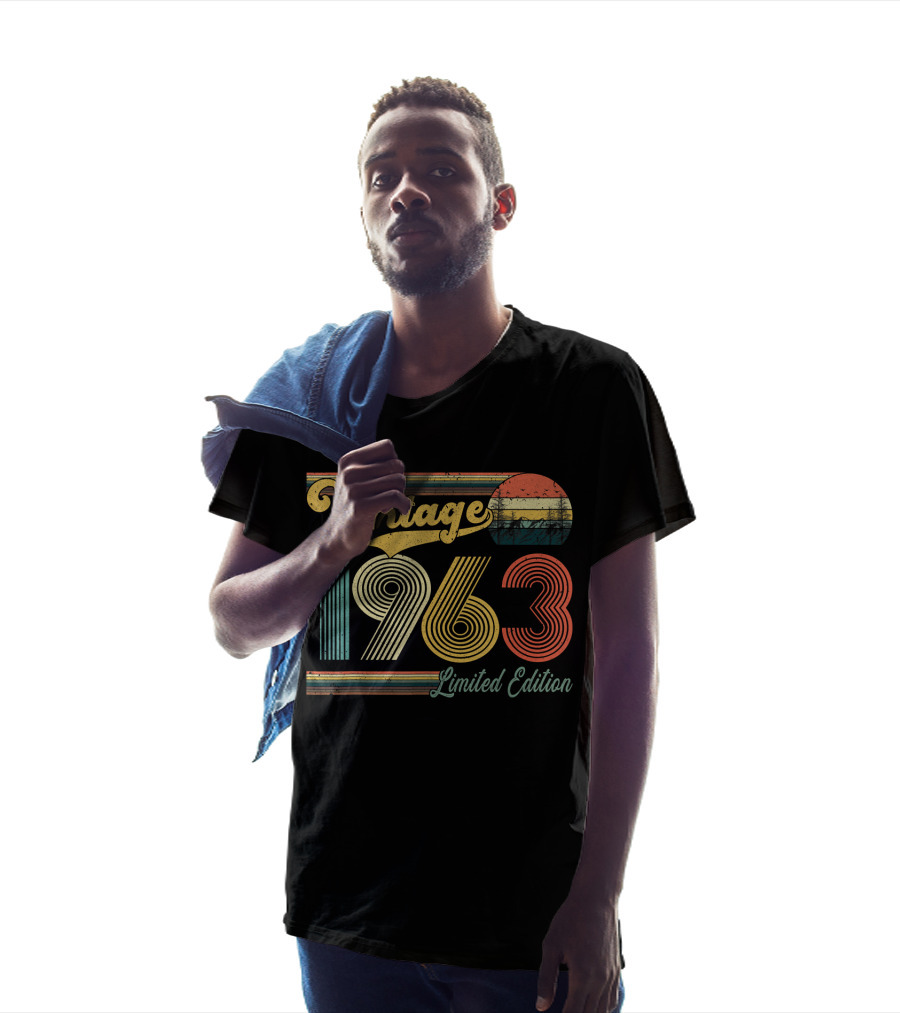 Vintage 1963 Retro Sunset Stripe T-Shirt