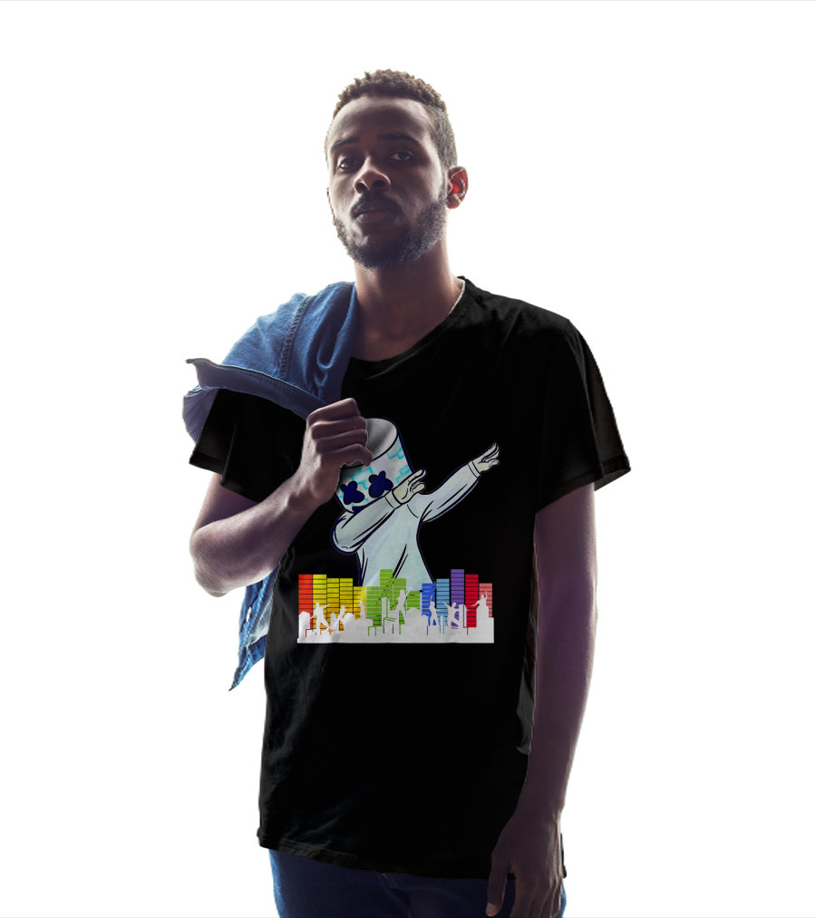 All I Want For Christmas Is Marshmello DJ Dabbing With Music Bars T-Shirt