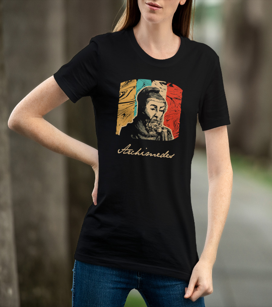 Archimedes Portrait With Colorful Abstract Background T-Shirt