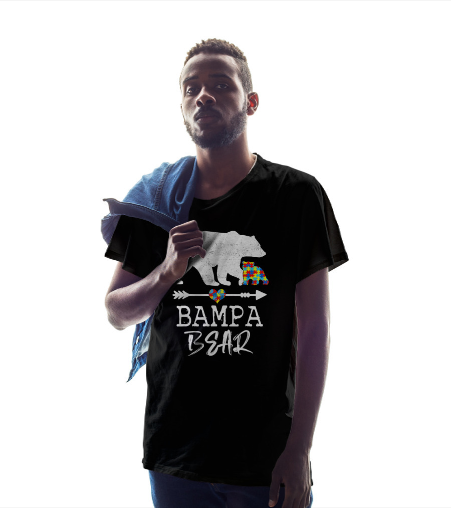 Bampa Bear Puzzle Heart Arrow Autism Awareness T-Shirt