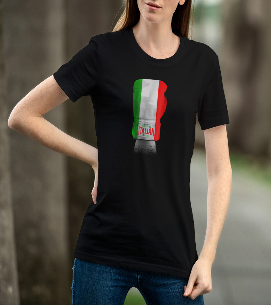 Vintage Italian Flag Boxing Gloves Fighting Italian Pride T-Shirt