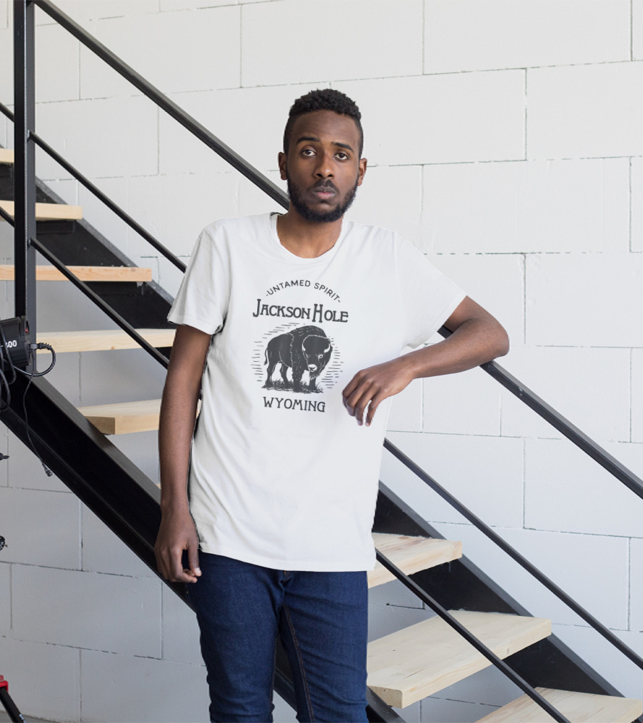 Untamed Spirit Jackson Hole Wyoming Bison T-Shirt