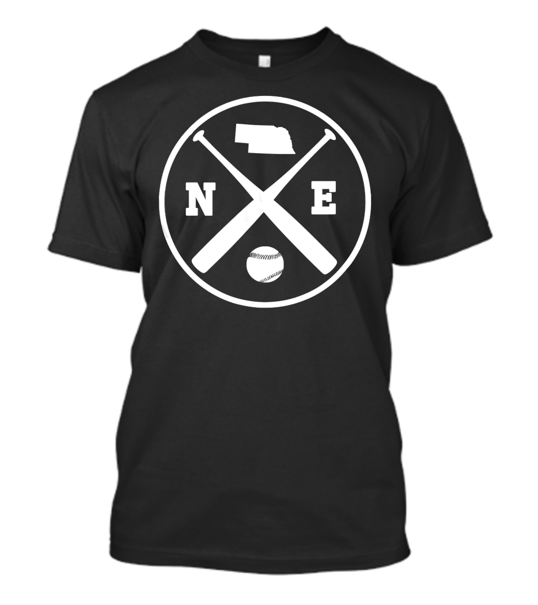 Vintage Nebraska Baseball Bats NE State Map And Ball T-Shirt