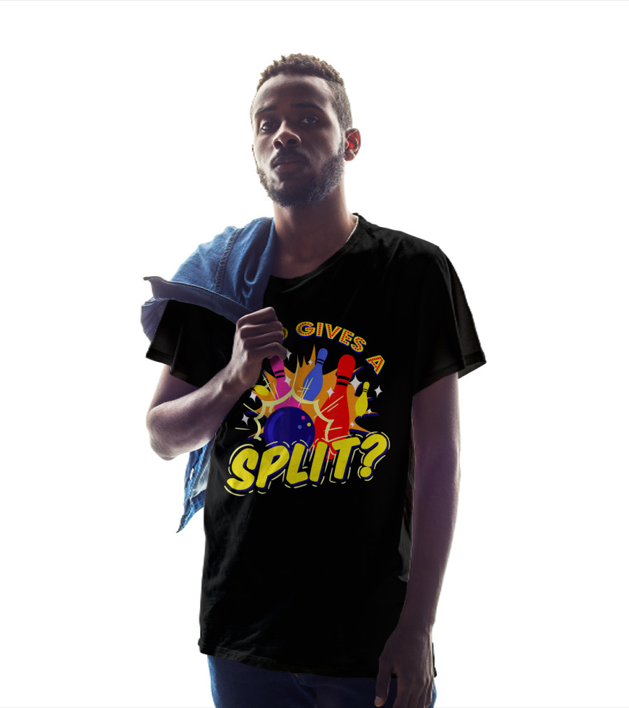 Who Gives A Split Bowling Humor Colorful Pins Explosion T-Shirt