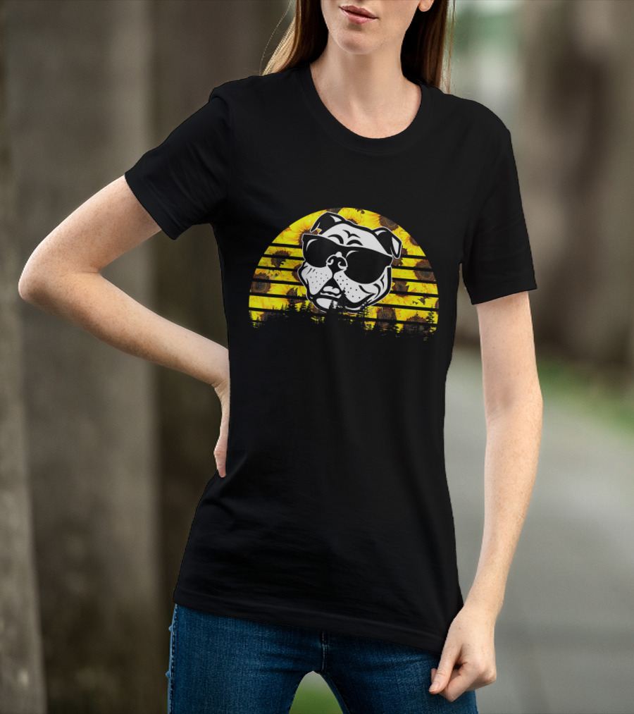 Pitbull Sunflower Sunglasses T-Shirt
