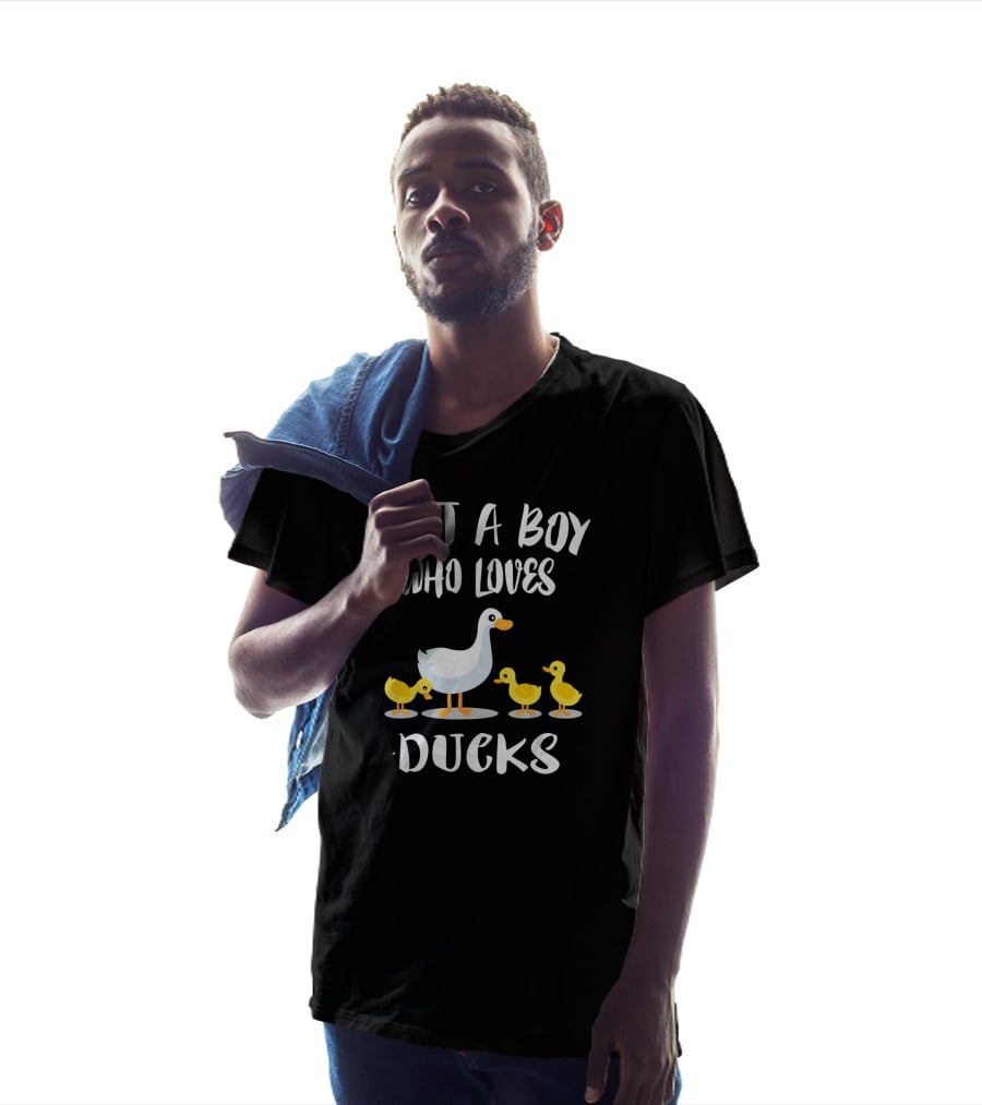 Just A Boy Who Loves Ducks With Duck And Ducklings T-Shirt