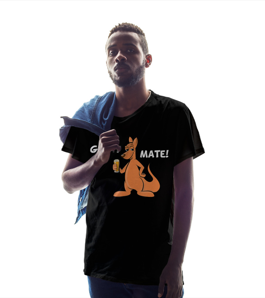 G'Day Mate Kangaroo Holding Beer T-Shirt