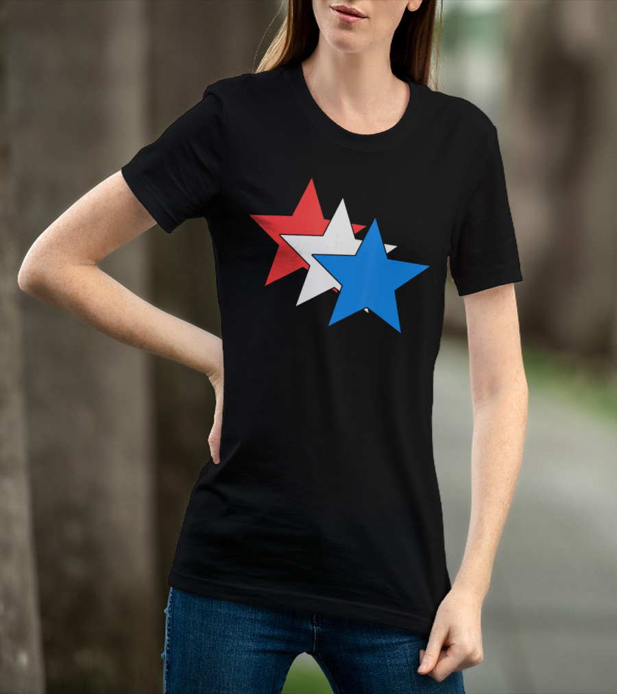 3 Three Stars Red White Blue American USA Fourth T-Shirt