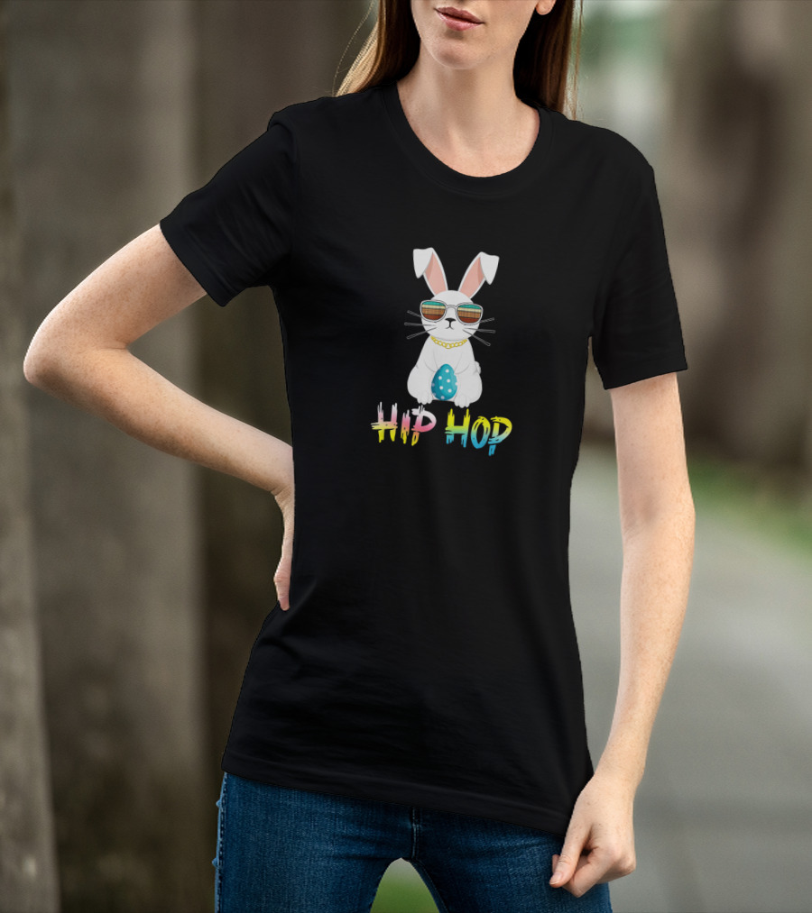 Hip Hop Bunny With Sunglasses And Easter Egg T-Shirt