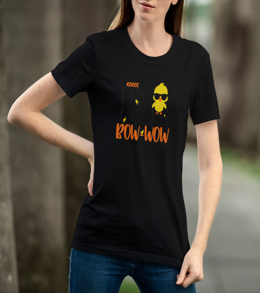Bow Chicka Bow Wow Flirty Chick Sunglasses Easter Fun T-Shirt