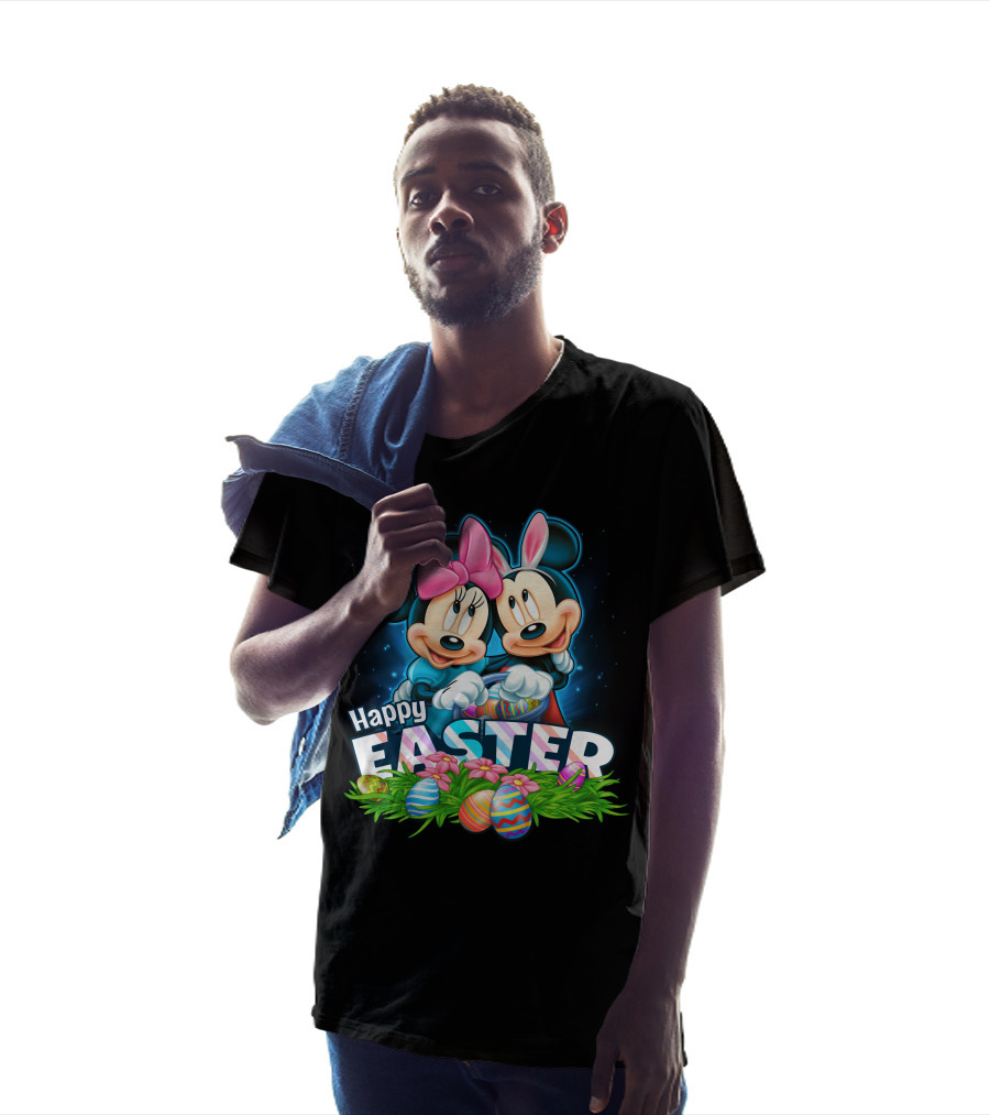 Happy Easter Mickey Minnie Colorful Egg Celebration T-Shirt
