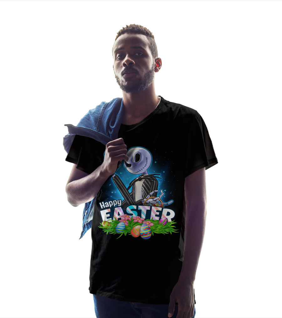 Jack Skellington Happy Easter Eggs And Basket T-Shirt